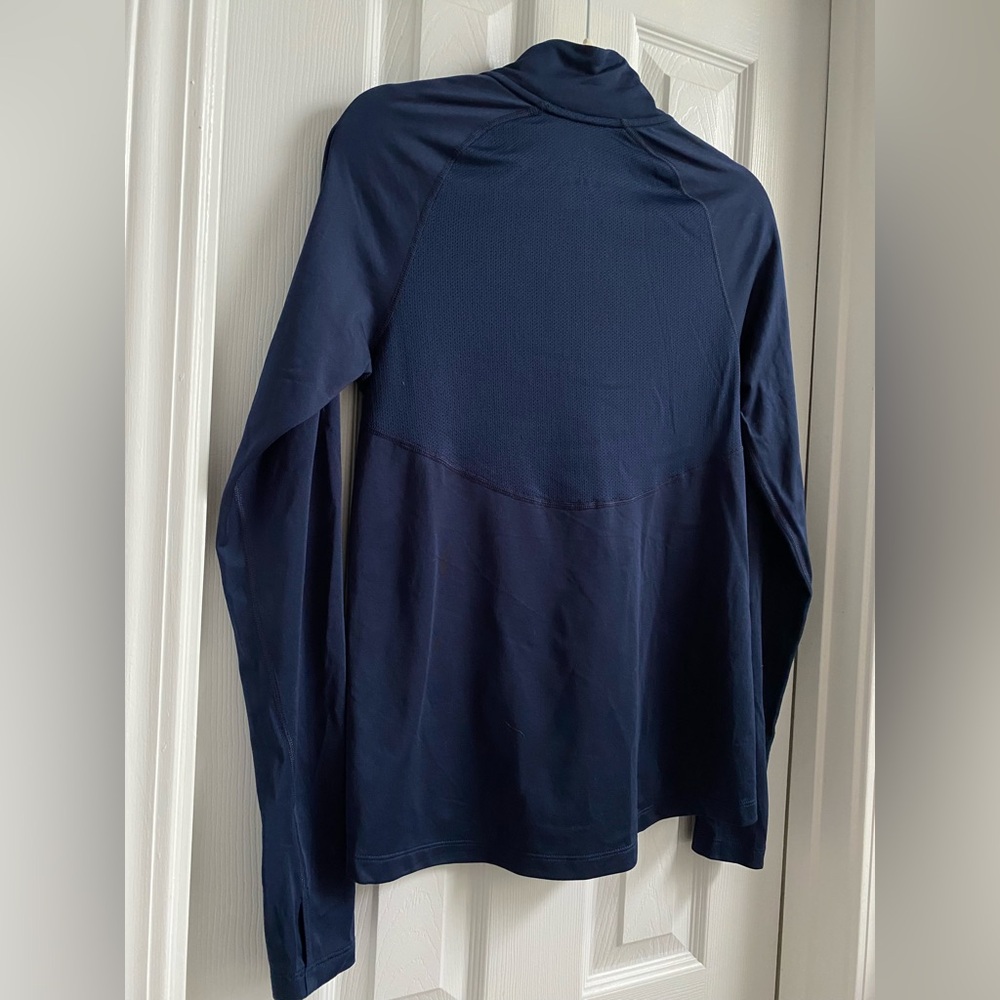 Nike Dri-Fit Quarter Zip Running Jacket w/ Thumb Holes - Navy - Picture 7 of 10